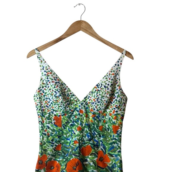 Milly Woman's Floral Print Midi Length Dress Size 6 originally $365+tax - Picture 2 of 8